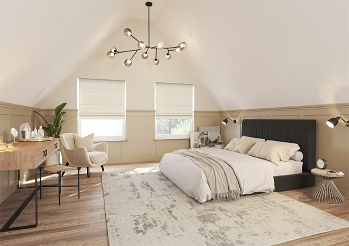 Grandeur, Pearl White - Twist&Fit Roman Blind - Image 6